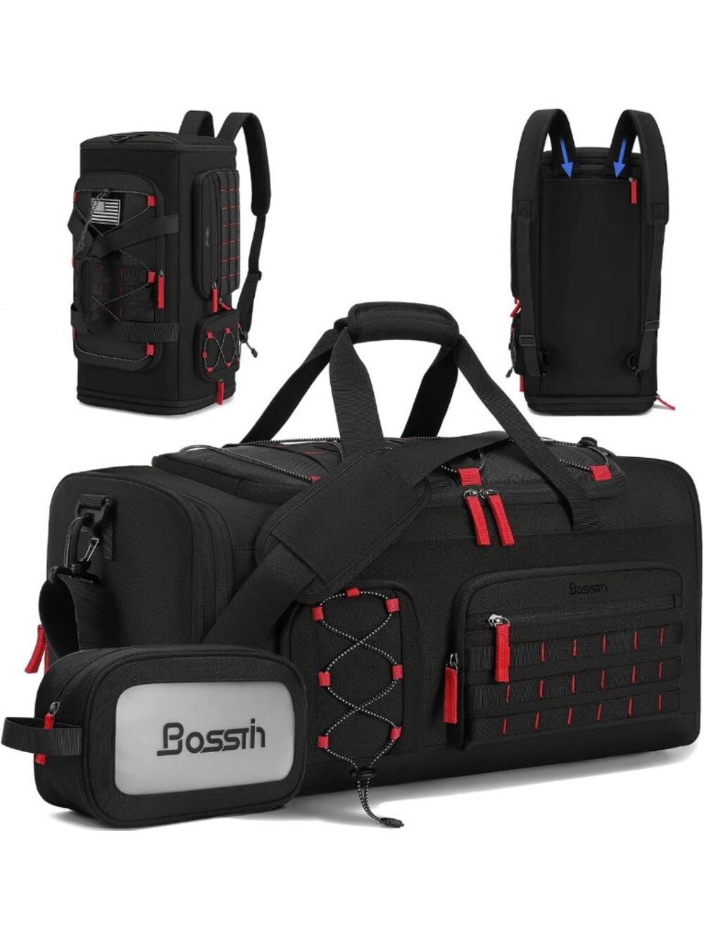 Expandable 45L-50L Sports Duffle Gym Bag for Men & Women - Versatile Travel Tote